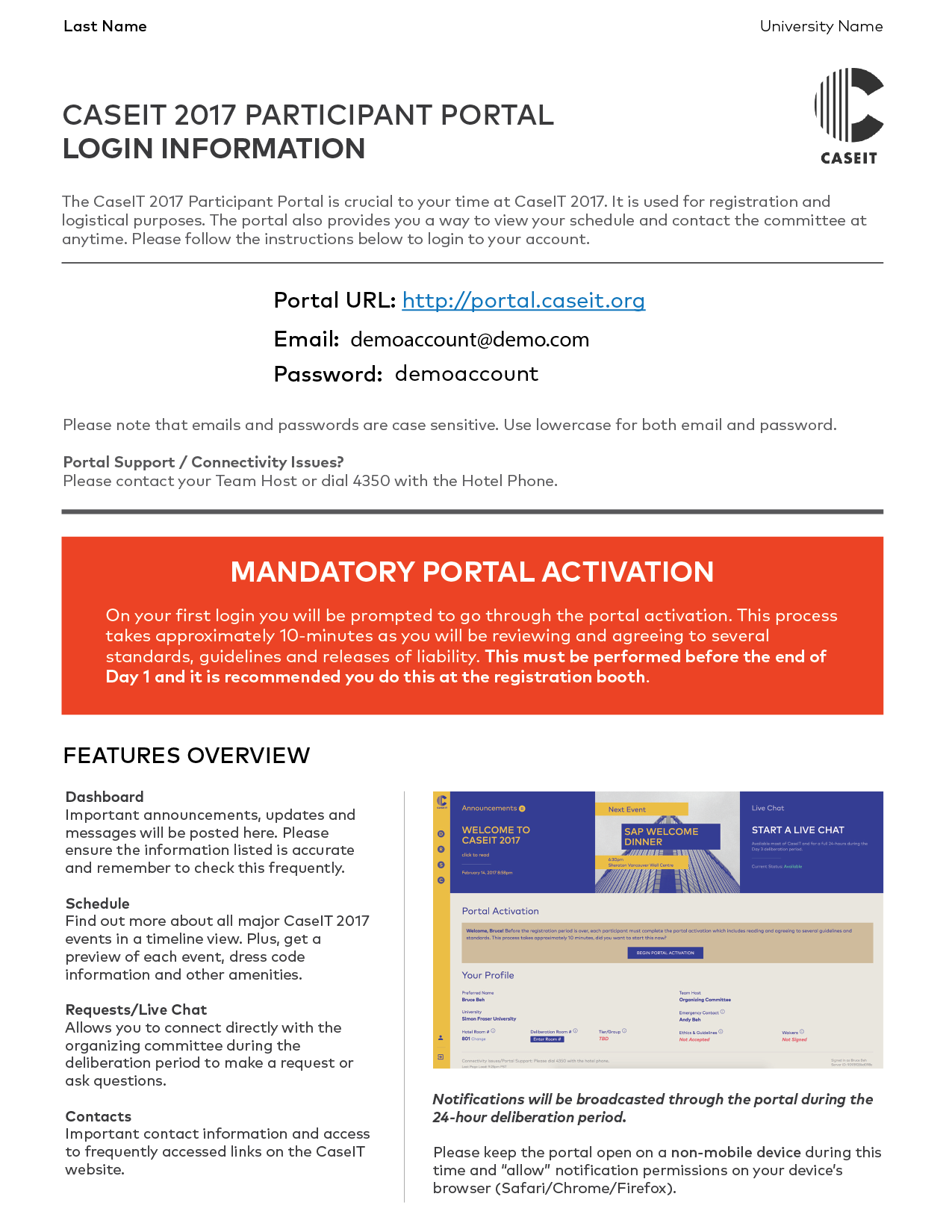 Portal Login Sheet